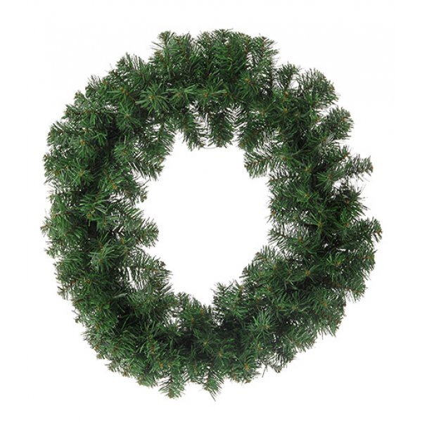 Χριστουγεννιάτικο Διακοσμητικό Στεφάνι με 150 Φύλλα, Πράσινο (50cm)